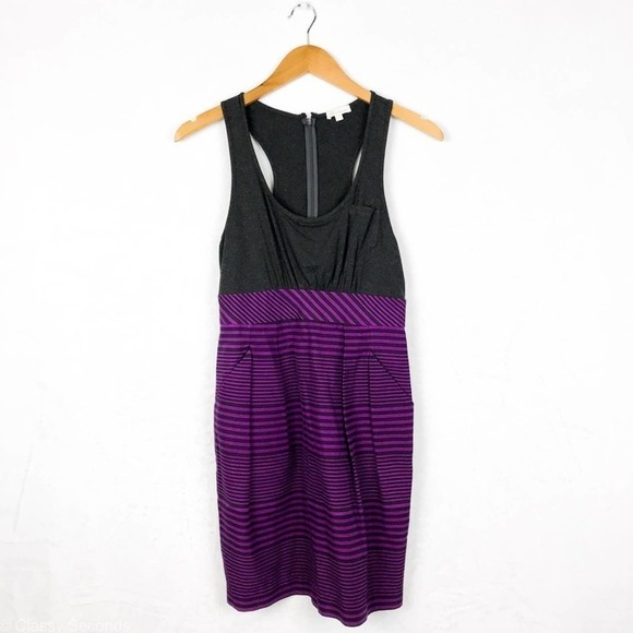 Shoshanna Silk Blend Purple Gray Racerback Dress size 4 - Picture 2 of 8